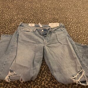 H&M Light Blue Ripped Boyfriend Jeans